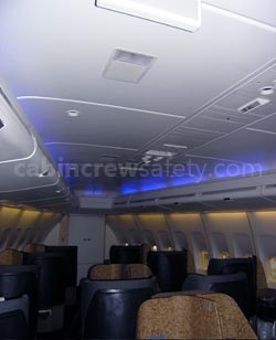 cabin crew training mock-up using LED lighting