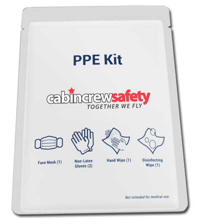 Airline Passenger PPE kit for aircraft cabin use.