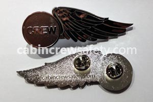 82000033 - Cabin Crew Safety Metal Flight Attendant Wing Badge 10 Pack