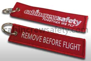 84000185 - Cabin Crew Safety Remove Before Flight Keychain 10Pk