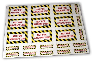 86000013 - Cabin Crew Safety NOT FOR AIRCRAFT USE Adhesive Vinyl Sticker Set
